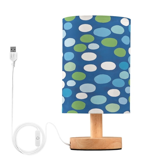 Yayeee Table Lamp for Bedroom Nightstand LED Portable Bedside Warm Light, Blue Dots
