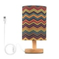 thumbnail image 1 of Yayeee Table Lamp for Bedroom Nightstand LED Portable Bedside Warm Light, Brown Geometric, 1 of 7