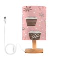 thumbnail image 1 of Yayeee Table Lamp for Bedroom Nightstand LED Portable Bedside Warm Light, Brown Hand Drawn Cups, 1 of 7