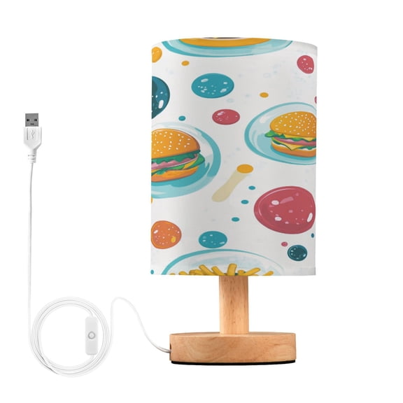 Yayeee Table Lamp for Bedroom Nightstand LED Portable Bedside Warm Light, Bubbles Hamburger