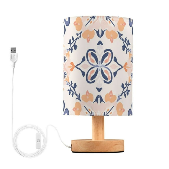 Yayeee Table Lamp for Bedroom Nightstand LED Portable Bedside Warm Light, Colorful Abstract Pattern