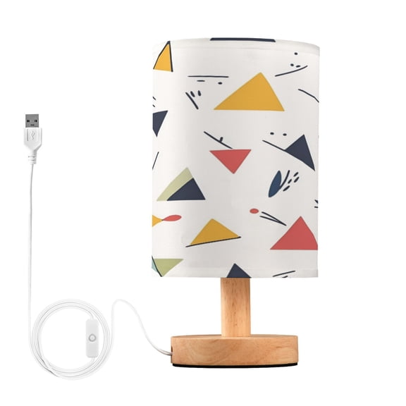 Yayeee Table Lamp for Bedroom Nightstand LED Portable Bedside Warm Light, Colorful Triangles