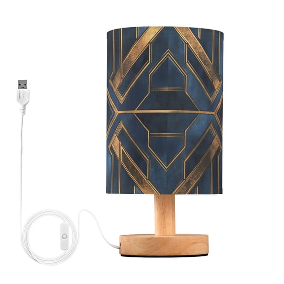 Yayeee Table Lamp for Bedroom Nightstand LED Portable Bedside Warm Light, Elegant Geometric Pattern