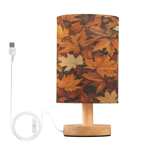 Yayeee Table Lamp for Bedroom Nightstand LED Portable Bedside Warm Light, Fall Pattern