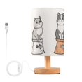 thumbnail image 1 of Yayeee Table Lamp for Bedroom Nightstand LED Portable Bedside Warm Light, Gray Cute Chubby Cat, 1 of 7