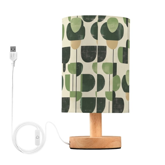 Yayeee Table Lamp for Bedroom Nightstand LED Portable Bedside Warm Light, Green Circle