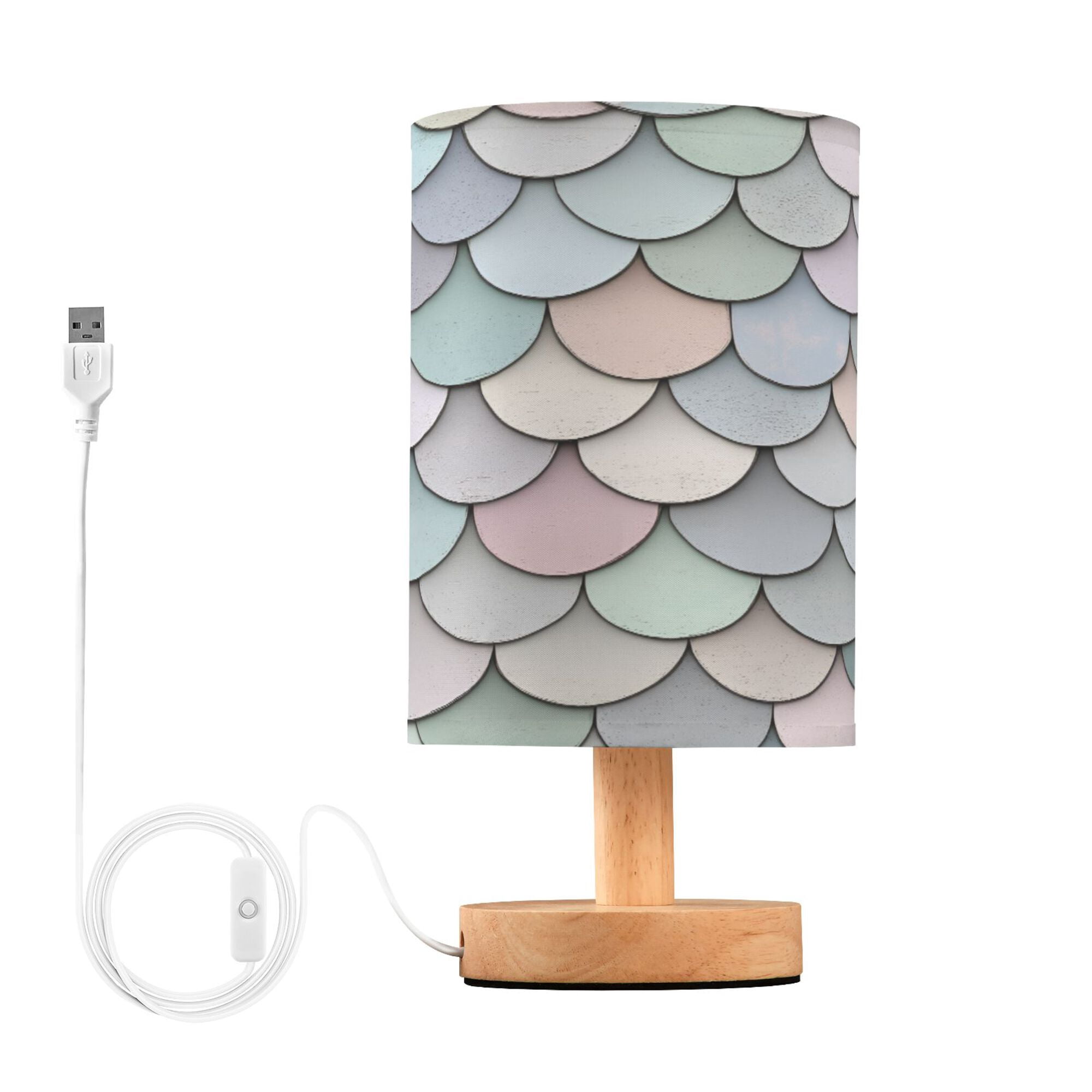 Yayeee Table Lamp for Bedroom Nightstand LED Portable Bedside Warm Light, Light Blue Shimmering Pattern