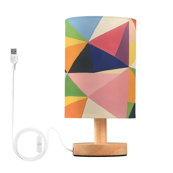 Yayeee Table Lamp for Bedroom Nightstand LED Portable Bedside Warm Light, Minimalist Triangles