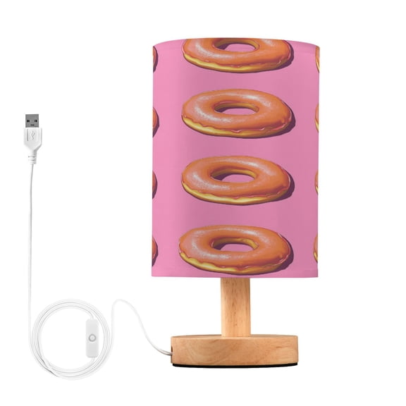 Yayeee Table Lamp for Bedroom Nightstand LED Portable Bedside Warm Light, Pink Doughnuts