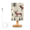 thumbnail image 1 of Yayeee Table Lamp for Bedroom Nightstand LED Portable Bedside Warm Light, Plaid Deer, 1 of 7