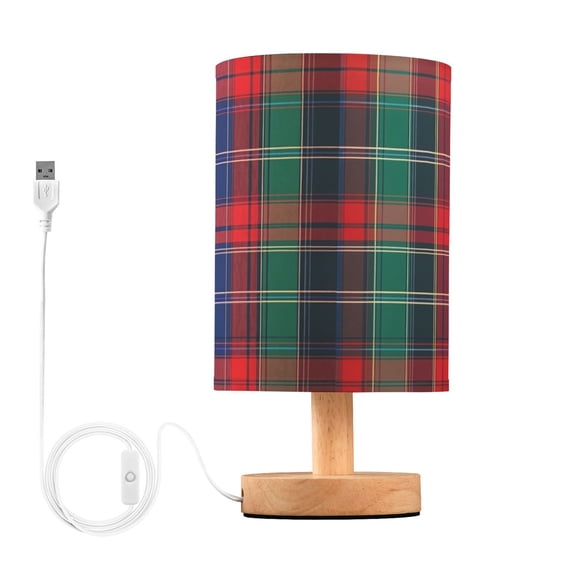 Yayeee Table Lamp for Bedroom Nightstand LED Portable Bedside Warm Light, Red Green Pattern
