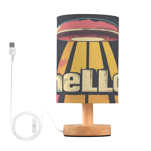 Yayeee Table Lamp for Bedroom Nightstand LED Portable Bedside Warm Light, Red UFO