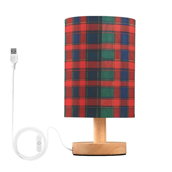 Yayeee Table Lamp for Bedroom Nightstand LED Portable Bedside Warm Light, Red and Blue Pattern