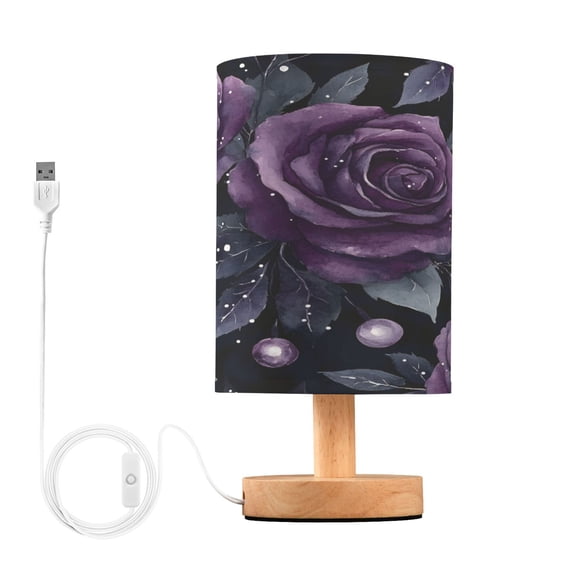 Yayeee Table Lamp for Bedroom Nightstand LED Portable Bedside Warm Light, Roses and Pearls