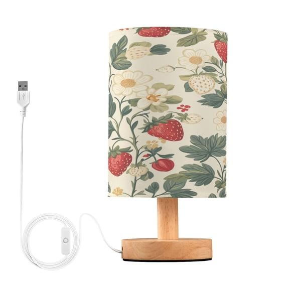 Yayeee Table Lamp for Bedroom Nightstand LED Portable Bedside Warm Light, Small Strawberry Pattern