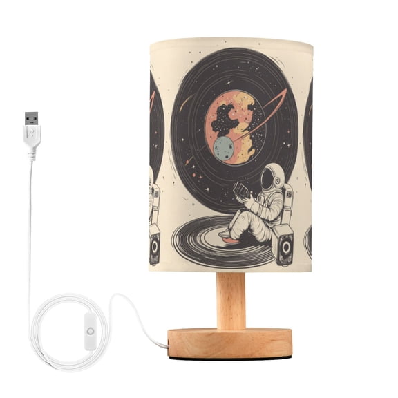 Yayeee Table Lamp for Bedroom Nightstand LED Portable Bedside Warm Light, Space Record