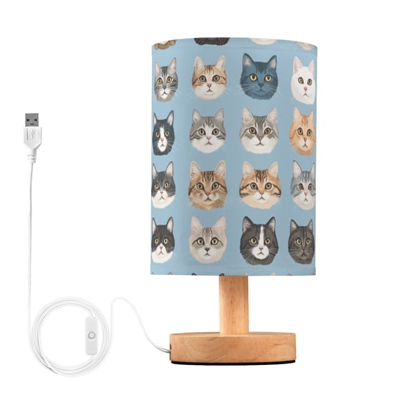 Yayeee Table Lamp for Bedroom Nightstand LED Portable Bedside Warm Light, Vibrant Cute Cat