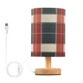 thumbnail image 1 of Yayeee Table Lamp for Bedroom Nightstand LED Portable Bedside Warm Light, Vibrant Red Tartan Pattern, 1 of 7