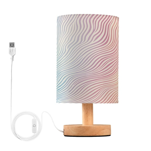 Yayeee Table Lamp for Bedroom Nightstand LED Portable Bedside Warm Light, Wavy Striped