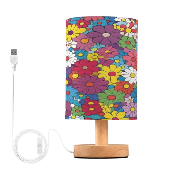 Yayeee Table Lamp for Bedroom Nightstand LED Portable Bedside Warm Light, Whimsical Floral