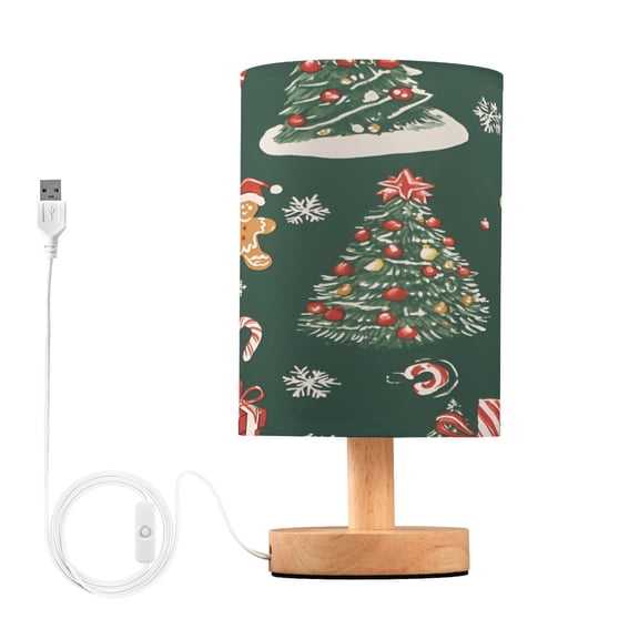 Yayeee Table Lamp for Bedroom Nightstand LED Portable Bedside Warm Light, Yellow Christmas Gingerbread