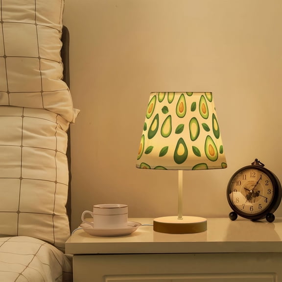 Yayeee Mini Table Lamp 11.8" Dimmable with Fabric Shade 3 Color Temperatures, Avocado