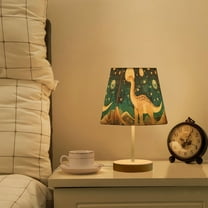 Yayeee Mini Table Lamp 10.8" Dimmable with Fabric Shade 3 Color Temperatures, Dinosaur at Night