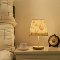 Yayeee Table Lamp for Living Room Dimmable 3 Lighting Modes with Fabric Shade, Gray Seashell