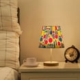 thumbnail image 1 of Yayeee Mini Table Lamp 11.8" Dimmable with Fabric Shade 3 Color Temperatures, Red Retro Shapes, 1 of 7
