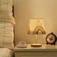 thumbnail image 1 of Yayeee Mini Table Lamp 10.8" Dimmable with Fabric Shade 3 Color Temperatures, White Cat Rainbow, 1 of 7