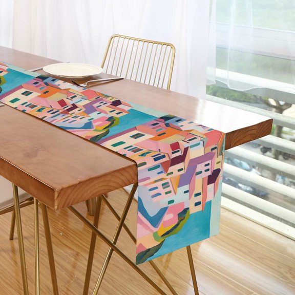 Yayeee Table Runner 70 inches Long Home Kitchen Dinning Party Decoration, Abstract Painting