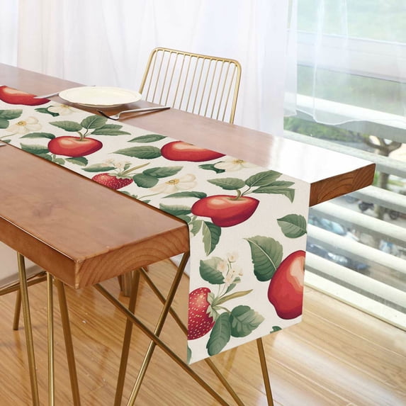 Yayeee Table Runner 70 inches Long Home Kitchen Dinning Party Decoration, Apples Flower Pattern