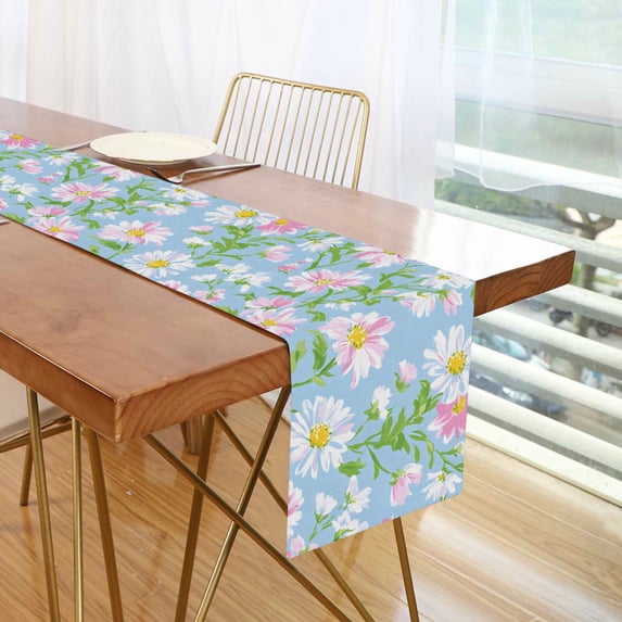 Yayeee Table Runner 70 inches Long Home Kitchen Dinning Party Decoration, Blue Floral