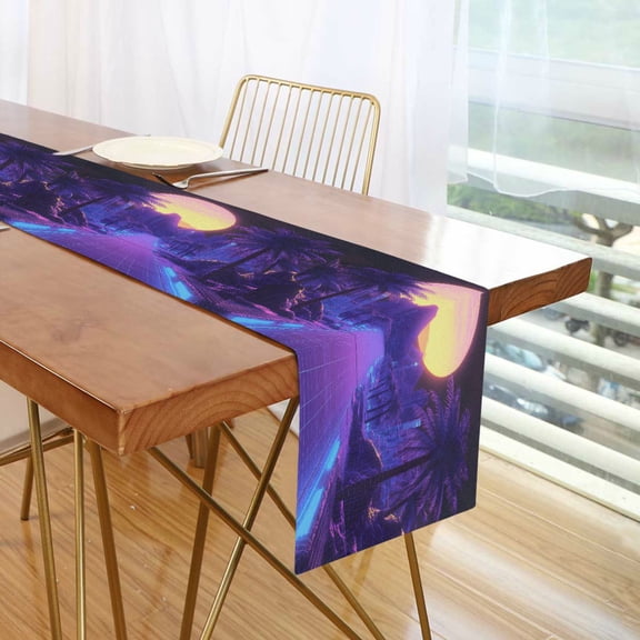 Yayeee Table Runner 70 inches Long Home Kitchen Dinning Party Decoration, Blue Road