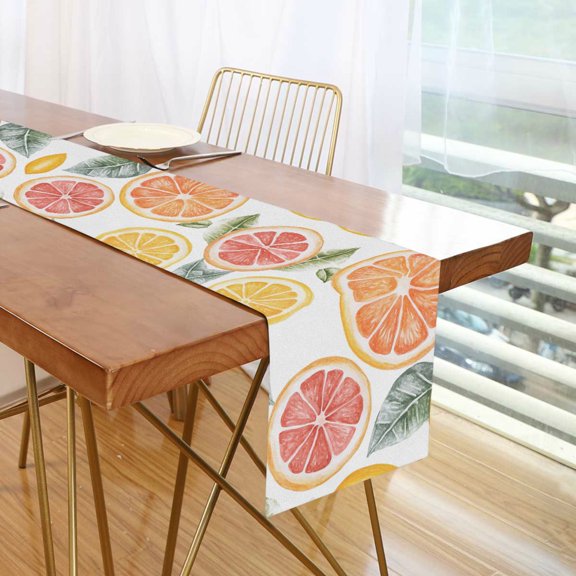 Yayeee Table Runner 70 inches Long Home Kitchen Dinning Party Decoration, Candy Grapefruit Slices