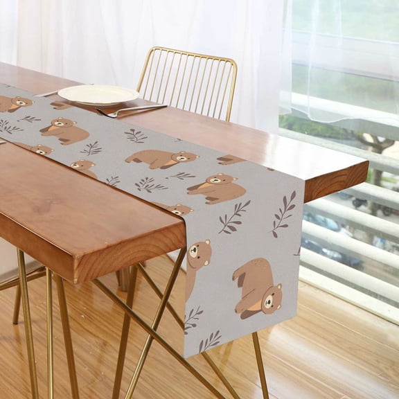 Yayeee Table Runner 70 inches Long Home Kitchen Dinning Party Decoration, Cartoon Bear