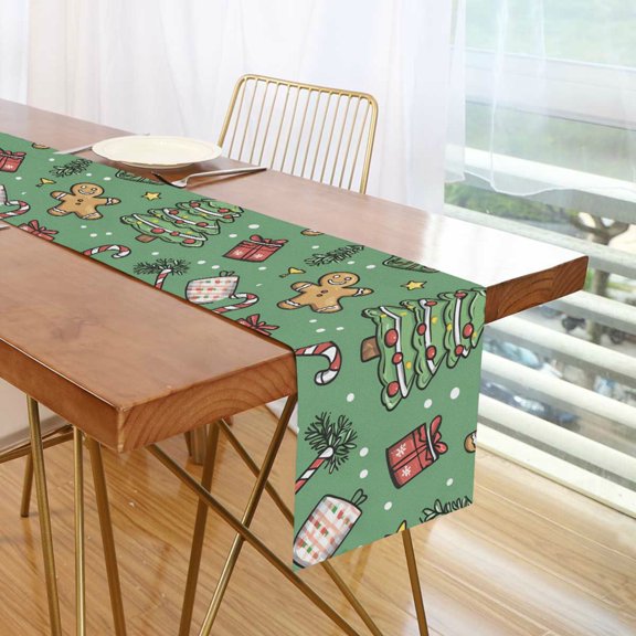Yayeee Table Runner 70 inches Long Home Kitchen Dinning Party Decoration, Christmas Cookies