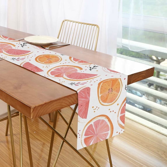 Yayeee Table Runner 70 inches Long Home Kitchen Dinning Party Decoration, Citrus Slice