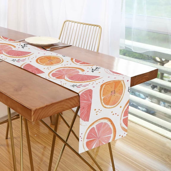 Yayeee Table Runner 70 inches Long Home Kitchen Dinning Party Decoration, Citrus Slice