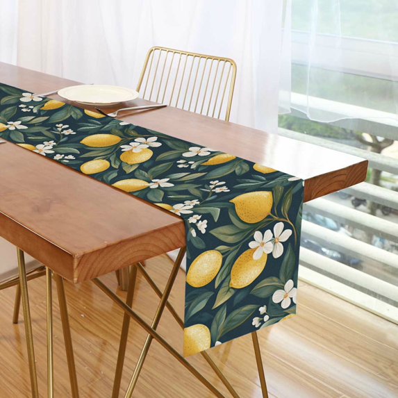 Yayeee Table Runner 70 inches Long Home Kitchen Dinning Party Decoration, Floral Lemons