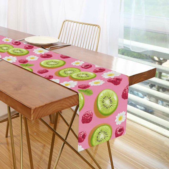 Yayeee Table Runner 70 inches Long Home Kitchen Dinning Party Decoration, Floral Raspberries