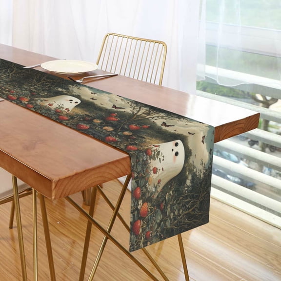 Yayeee Table Runner 70 inches Long Home Kitchen Dinning Party Decoration, Ghost in Strawberry Fields