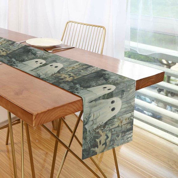 Yayeee Table Runner 70 inches Long Home Kitchen Dinning Party Decoration, Ghosts Playing in A Garden