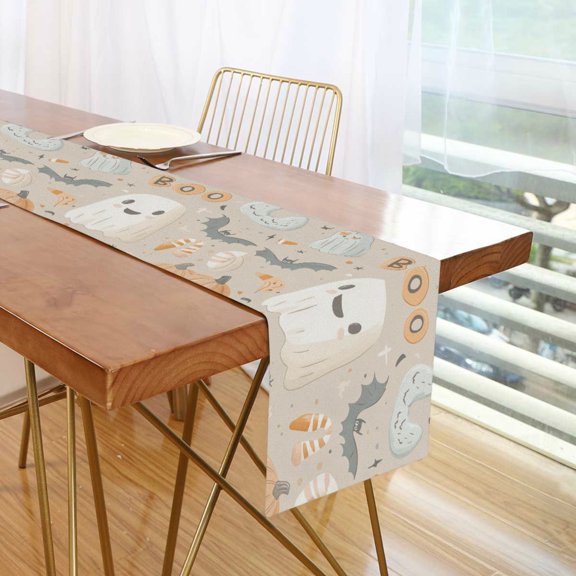 Yayeee Table Runner 70 inches Long Home Kitchen Dinning Party Decoration, Halloween Ghosts