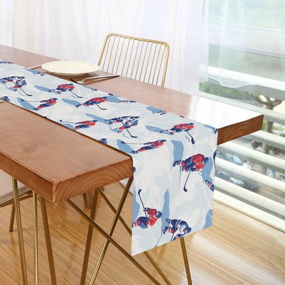 Yayeee Table Runner 70 inches Long Home Kitchen Dinning Party Decoration, Ice Rink