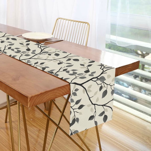 Yayeee Table Runner 70 inches Long Home Kitchen Dinning Party Decoration, Leaves Pattern