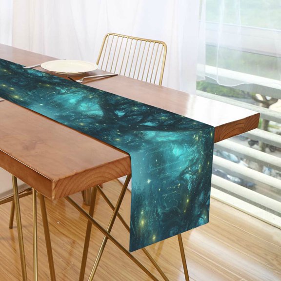 Yayeee Table Runner 70 inches Long Home Kitchen Dinning Party Decoration, Magical Forest