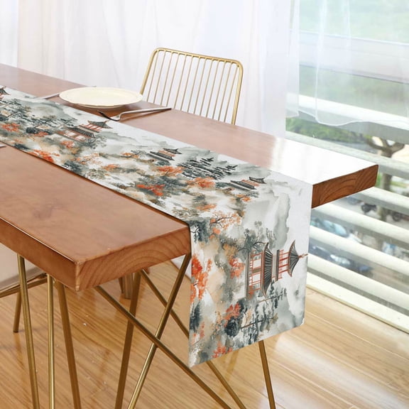 Yayeee Table Runner 70 inches Long Home Kitchen Dinning Party Decoration, Mountain Pattern