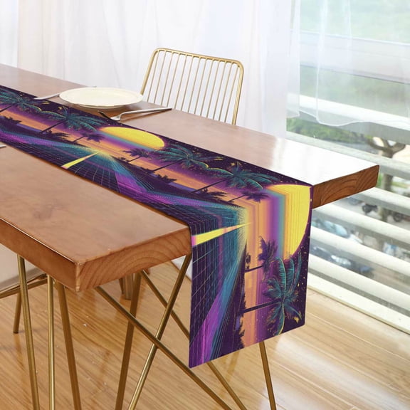 Yayeee Table Runner 70 inches Long Home Kitchen Dinning Party Decoration, Neon Road