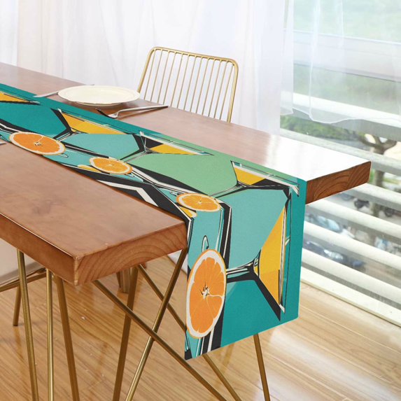 Yayeee Table Runner 70 inches Long Home Kitchen Dinning Party Decoration, Orange Glasses